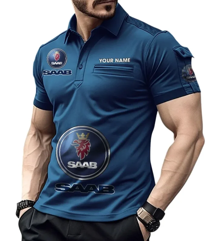 Clear Vehicle Design Exclusive Logo Pocket Polo Shirt, Gift For Clear Vehicle Design Enthusiasts CAR450 - Navy Blue