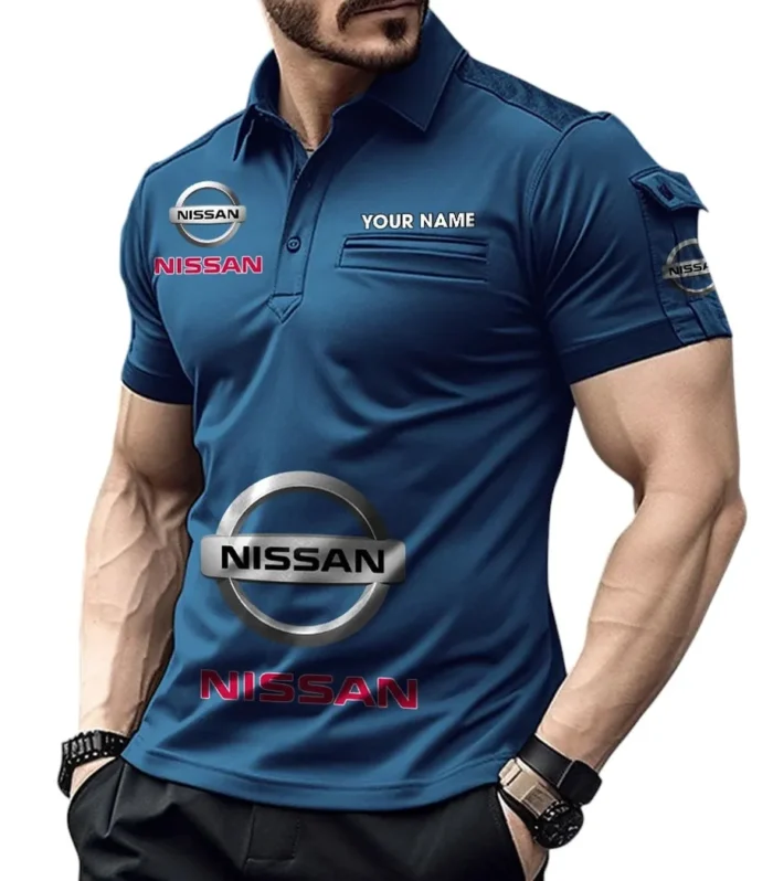 Electric Vehicle Exclusive Logo Pocket Polo Shirt, Gift For Electric Vehicle Enthusiasts CAR450 - Navy Blue